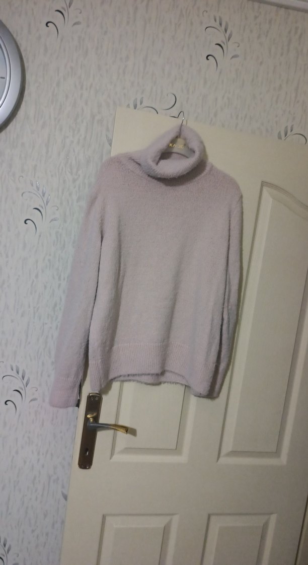 Kadıntoz pudra. rengiBoğazlı Örgü Kazak - Görsel 4