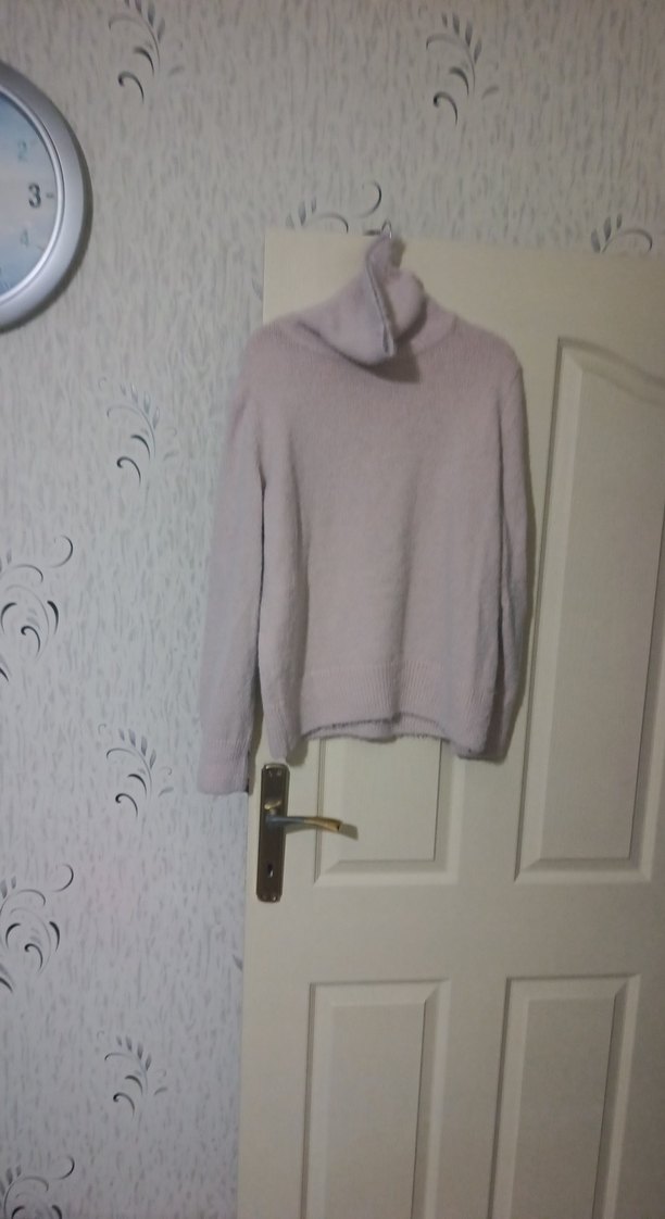 Kadıntoz pudra. rengiBoğazlı Örgü Kazak - Görsel 2