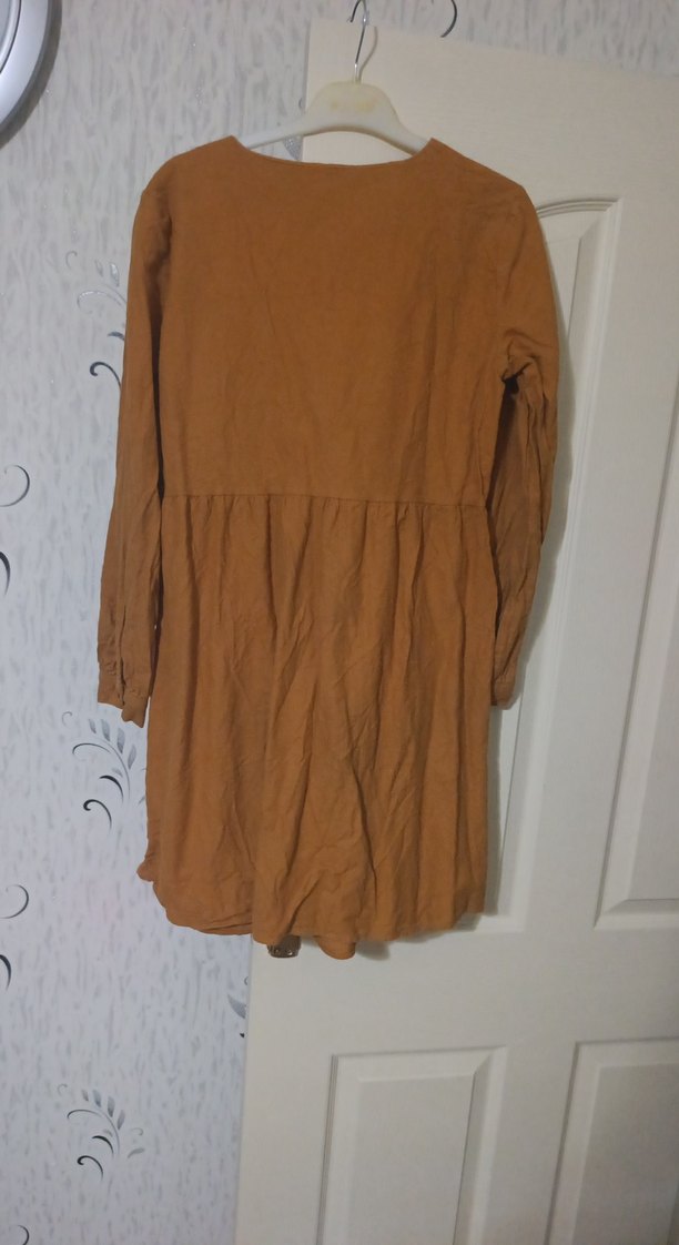 Midi Kadın Keten Elbise - Görsel 5