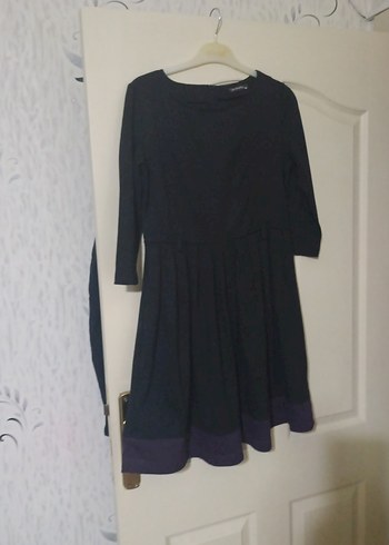 Siyah Midi Piliseli Uzun Kollu Kadın Elbise - Görsel 4