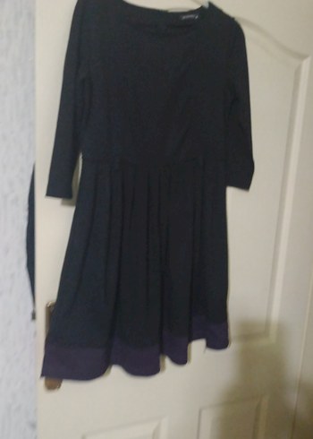 Siyah Midi Piliseli Uzun Kollu Kadın Elbise - Görsel 5