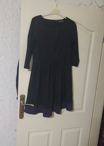 Siyah Midi Piliseli Uzun Kollu Kadın Elbise - Görsel 2