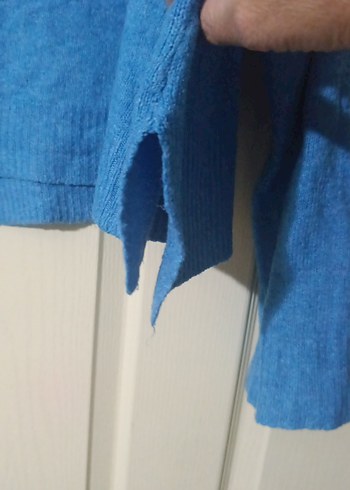 Kadın Mavi Boğazlı Triko Kazak - Görsel 4