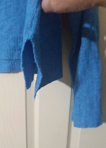 Kadın Mavi Boğazlı Triko Kazak - Görsel 3