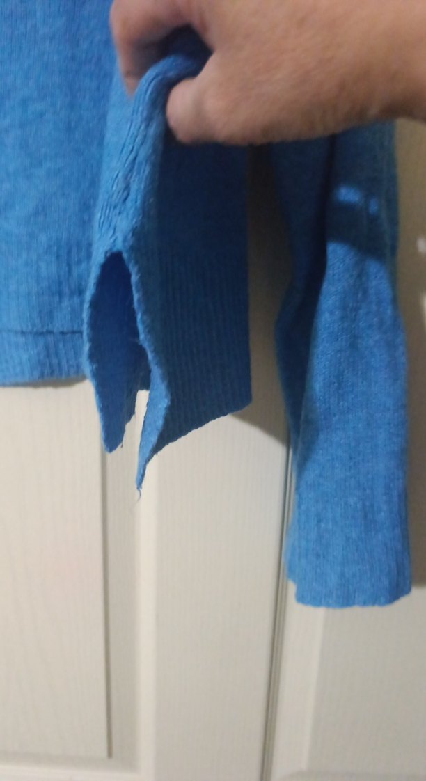 Kadın Mavi Boğazlı Triko Kazak - Görsel 3