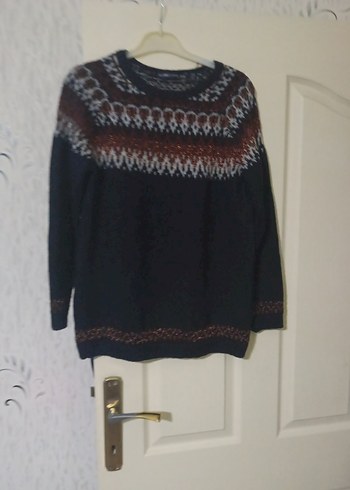 Bohem Çok Renkli Örgü Kadın Kazak - Görsel 2