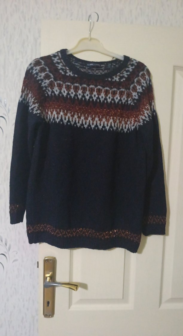 Bohem Çok Renkli Örgü Kadın Kazak - Görsel 4