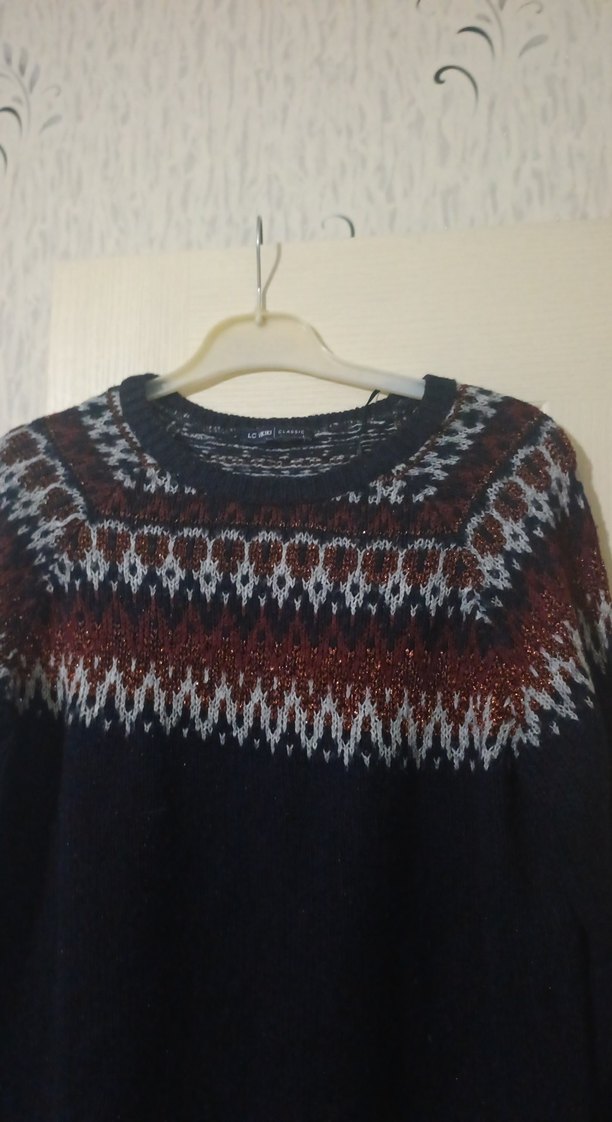 Bohem Çok Renkli Örgü Kadın Kazak - Görsel 3