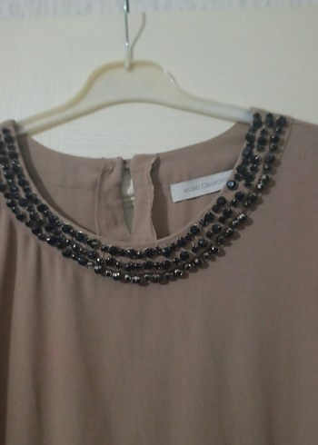 Bej ve Lacivert Hamile Tunik, Uzun Kollu - Görsel 3