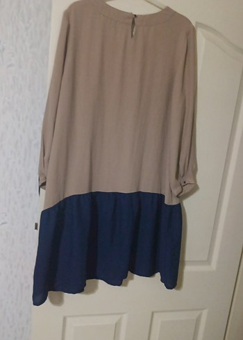 Bej ve Lacivert Hamile Tunik, Uzun Kollu - Görsel 6