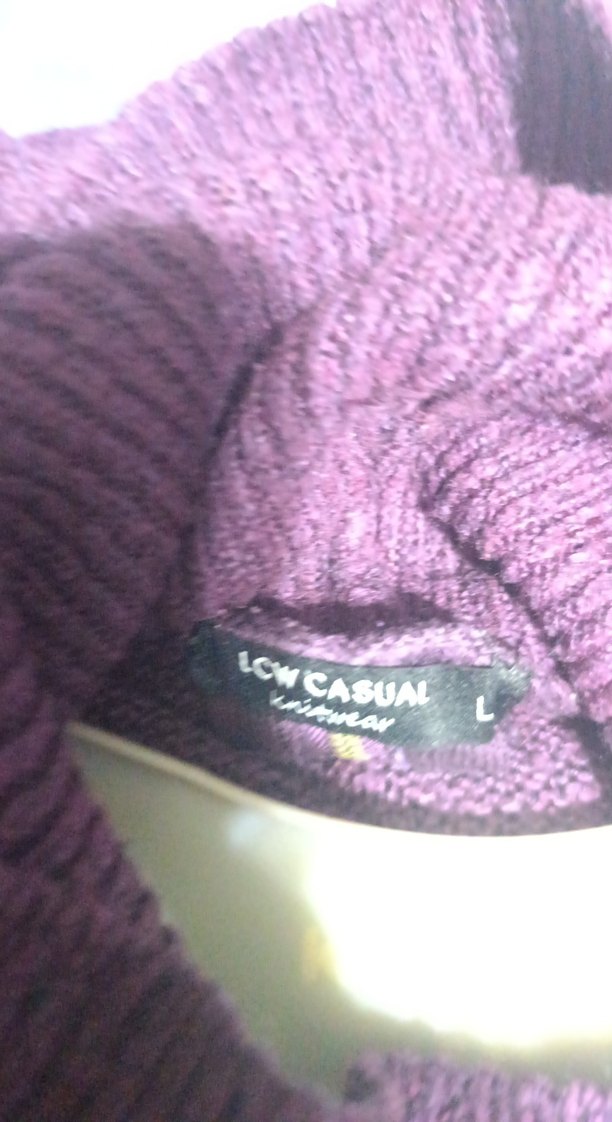 Mor Yünlü Yüksek Yakalı Kadın Kazak - Görsel 5