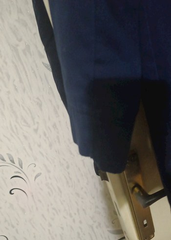 Düğmeli Lacivert Midi Denim Kadın Kaban - Görsel 7