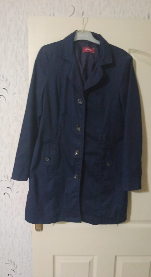 Düğmeli Lacivert Midi Denim Kadın Kaban - Görsel 2