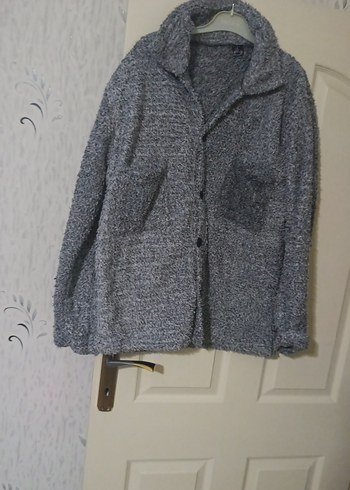 Düğmeli Gri Kadın Midi Ceket - Görsel 3