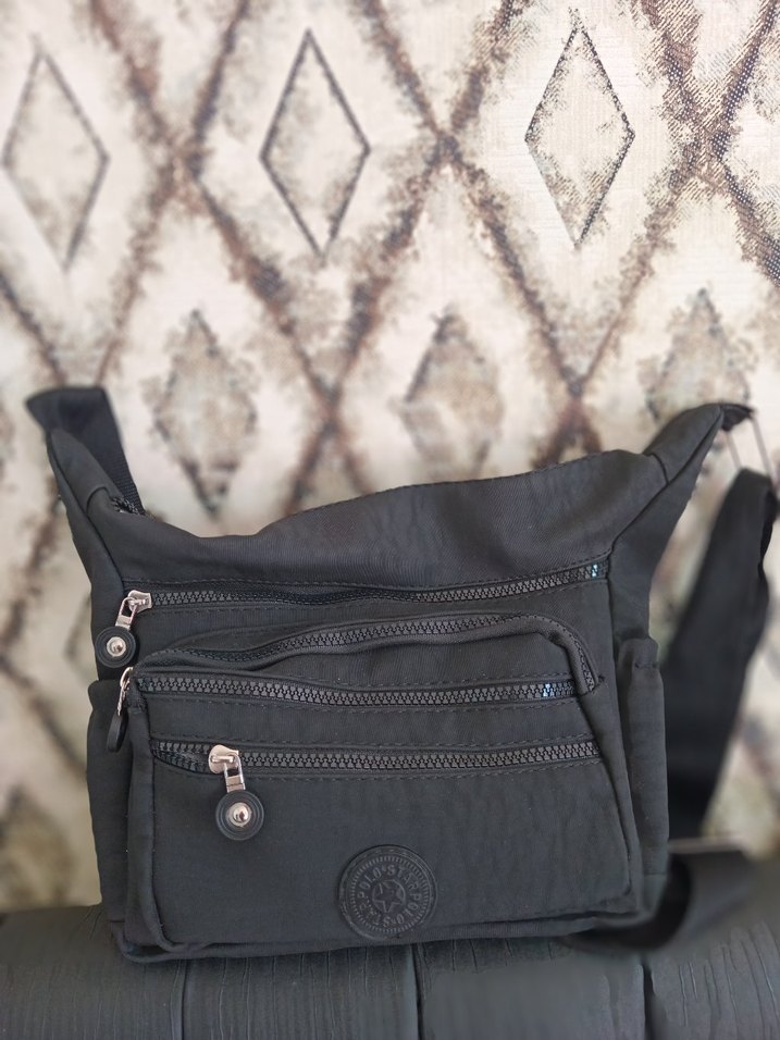 Siyah Gri Fermuarlı Kadın Çapraz Çanta - Görsel 2