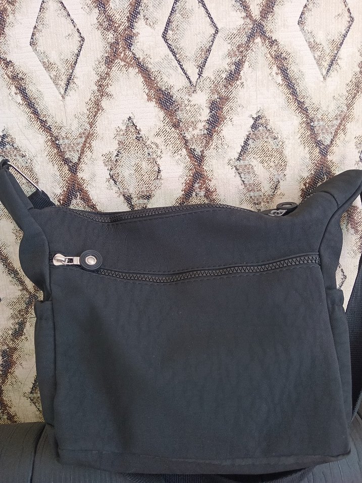 Siyah Gri Fermuarlı Kadın Çapraz Çanta - Görsel 4