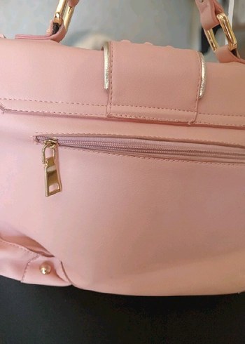 Pembe Deri Tokalı Kadın Çanta - Görsel 3