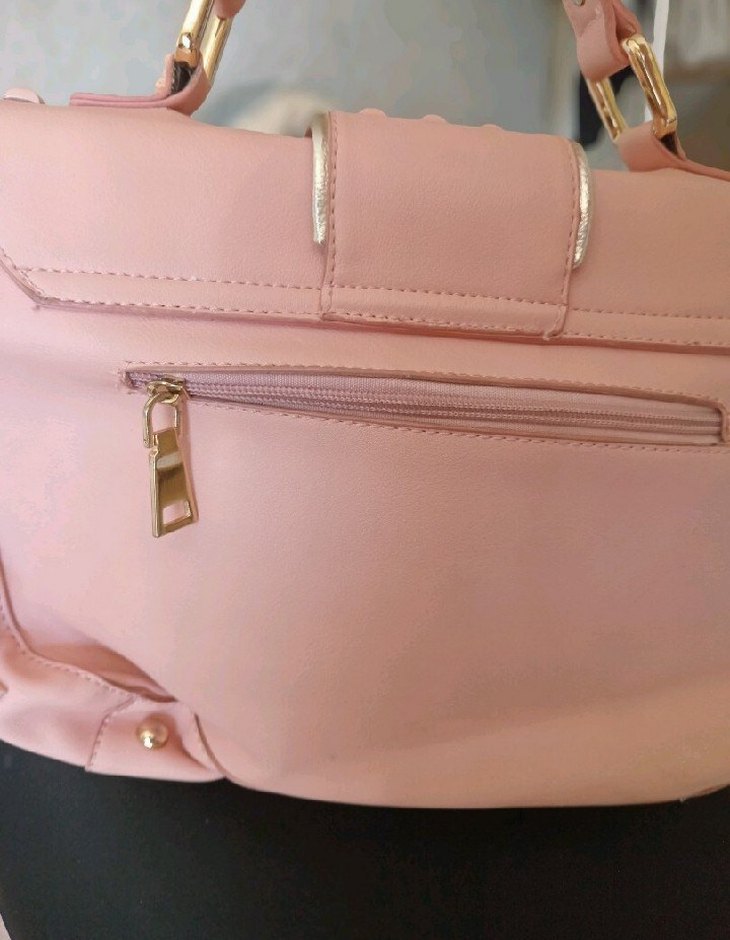 Pembe Deri Tokalı Kadın Çanta - Görsel 3