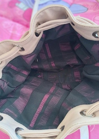 Bej Zincir Detaylı Kadın Deri Çanta - Görsel 4