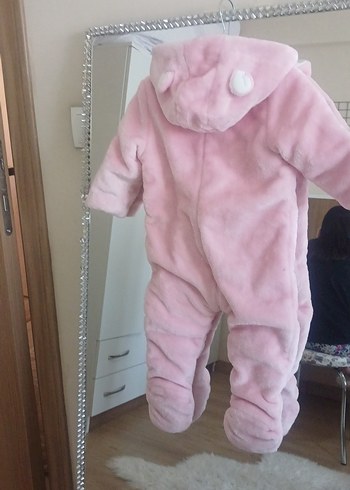 Pembe Kürklü Bebek Kız Tulumu - Görsel 6