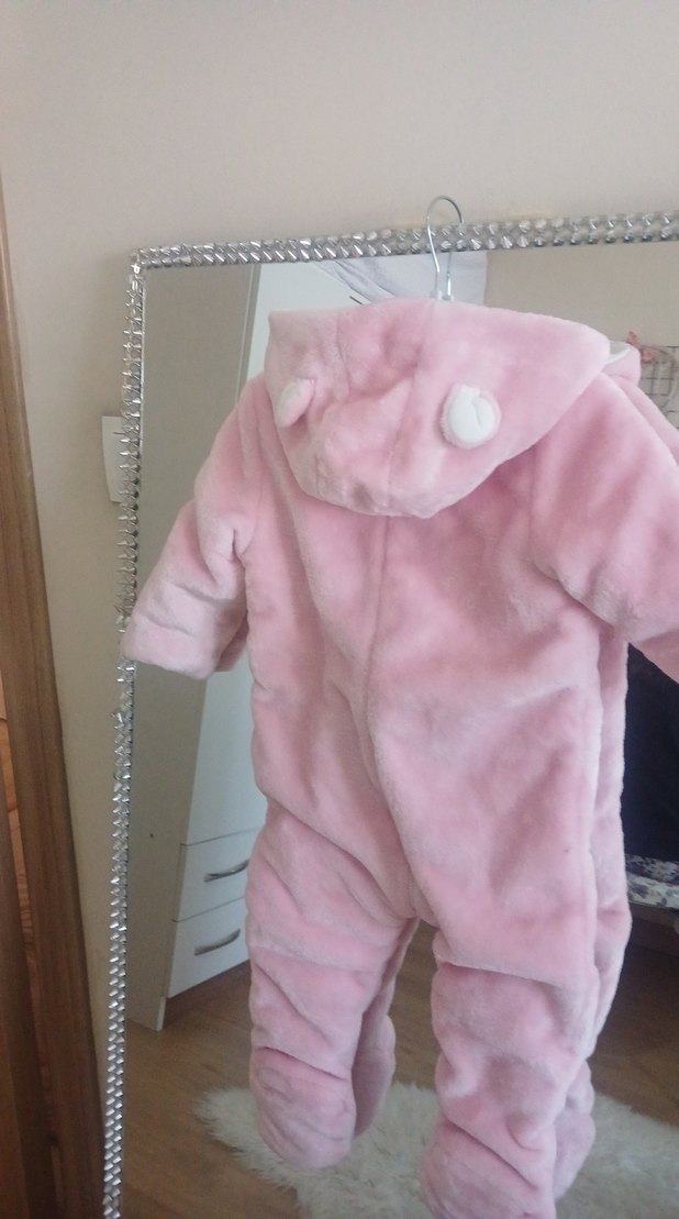 Pembe Kürklü Bebek Kız Tulumu - Görsel 5