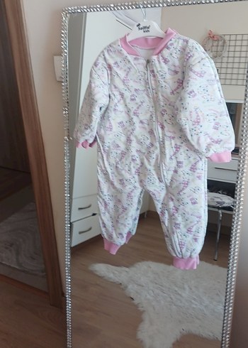 Dantel Detaylı Pembe Bebek Kış Tulumu