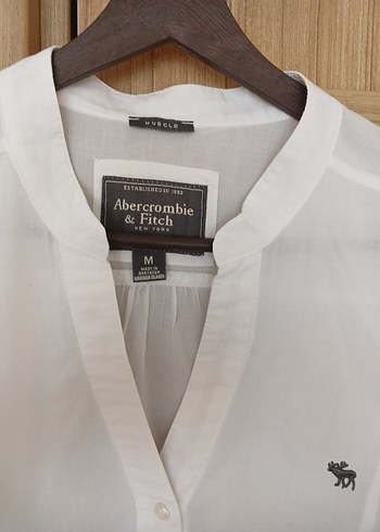 Düğmeli, Yarım Kollu, Beyaz Kadın Gömlek - Görsel 3