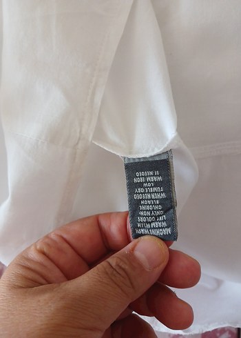 Düğmeli, Yarım Kollu, Beyaz Kadın Gömlek - Görsel 9