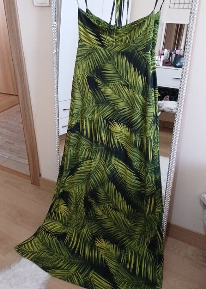 BOYUNDAN BAGLAMALI PENYE ELBISE - Görsel 5