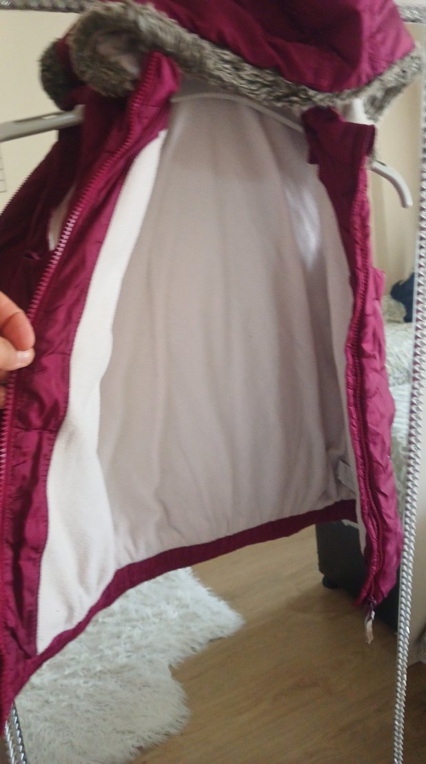 Bordo Kürklü Kız Çocuk Kapüşonlu Yelek - Görsel 4