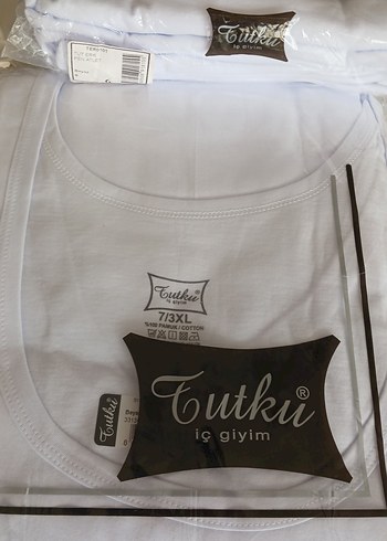 Tutku Erkek Baskılı Beyaz ATLETi 7/3XL - Görsel 3