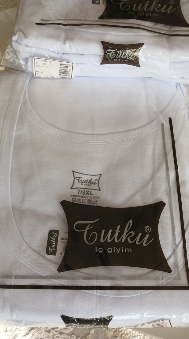 Tutku Erkek Baskılı Beyaz ATLETi 7/3XL - Görsel 3