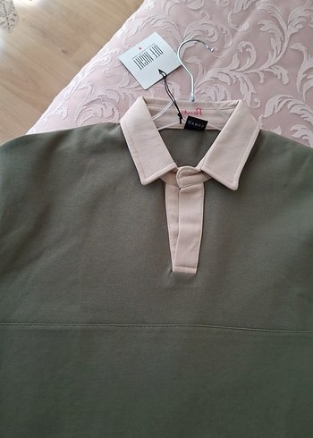 Gri Düğmeli Oversize Sweatshirt - Görsel 7