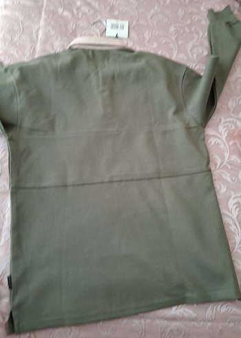 Gri Düğmeli Oversize Sweatshirt - Görsel 8