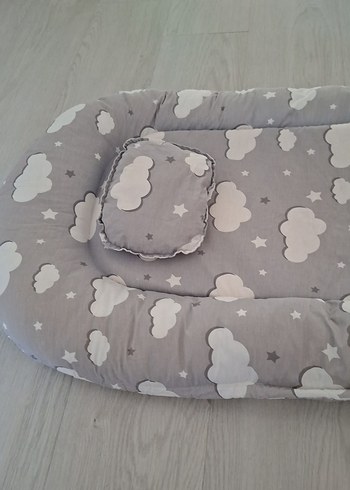 Gri Bulut Desenli Bebek uyku seti - Görsel 3