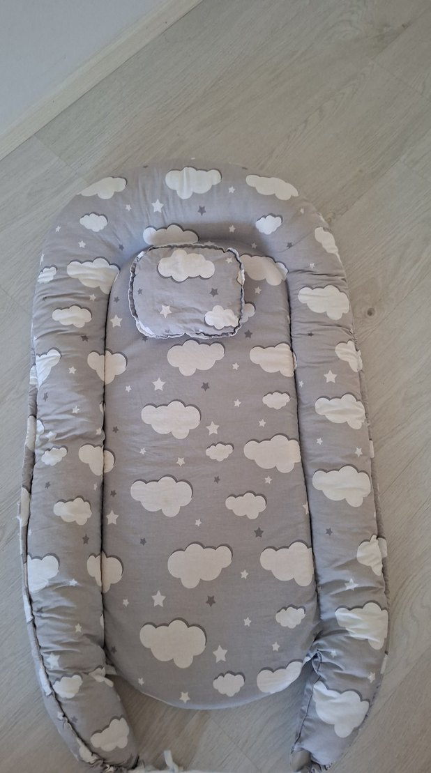 Gri Bulut Desenli Bebek uyku seti - Görsel 2
