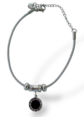 Siyah Çelik Taşlı Kadın Bileklik - Görsel 2