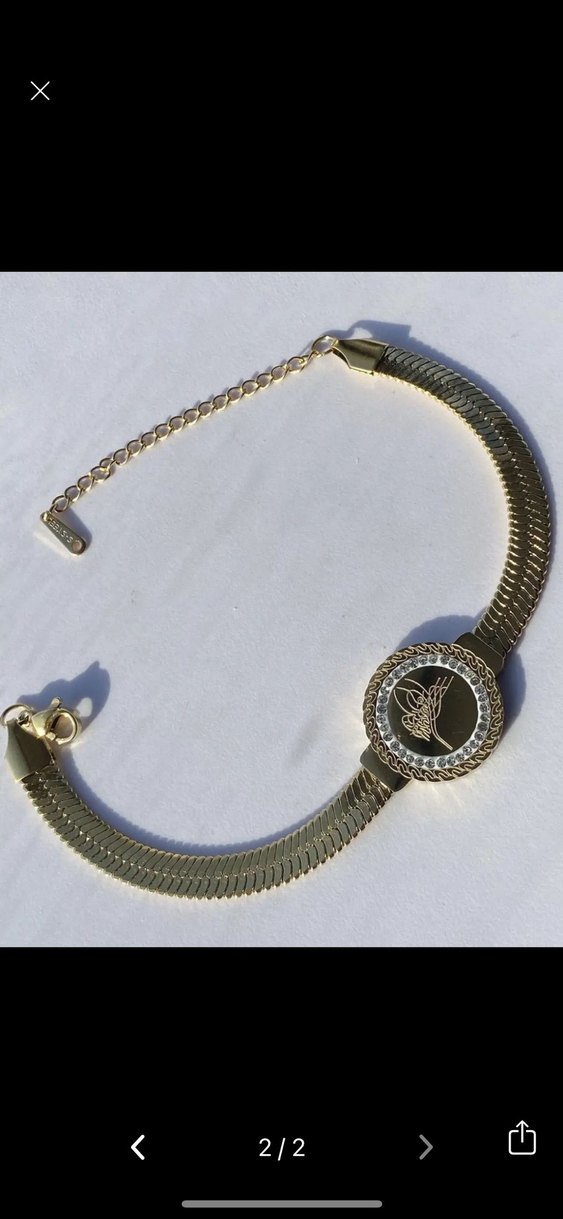 Çelik Altın Renkli Yılan Desenli Kadın Bileklik - Görsel 2