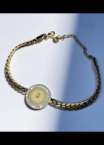 Zincir Detaylı Altın Renkli Kadın Bileklik - Görsel 2