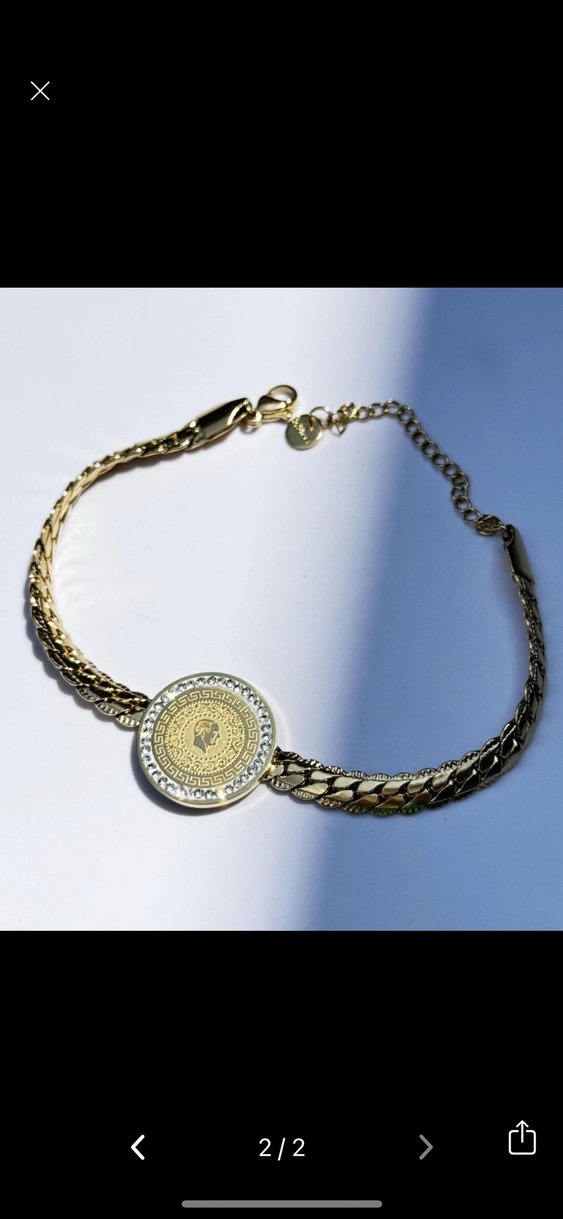 Zincir Detaylı Altın Renkli Kadın Bileklik - Görsel 2