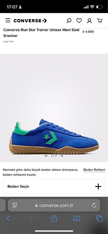 Converse run star trainer mavi