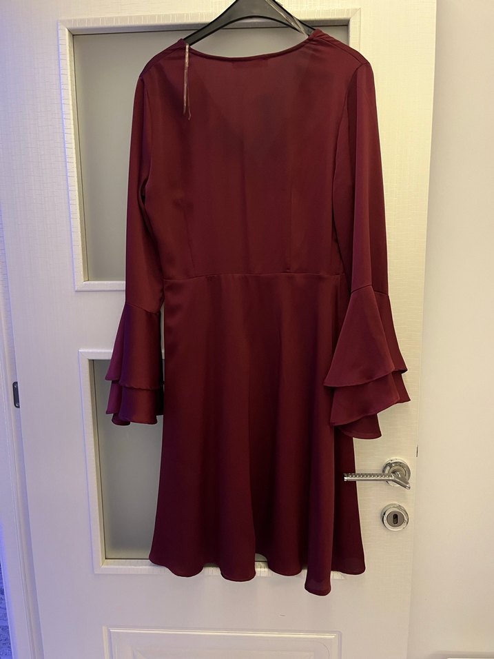 Gusto BordoUzun Kollu Kadın Abiye Elbise - Görsel 4