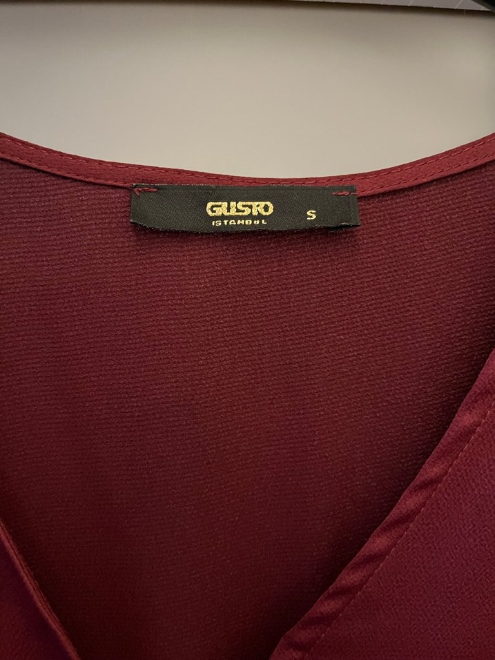 Gusto BordoUzun Kollu Kadın Abiye Elbise - Görsel 3