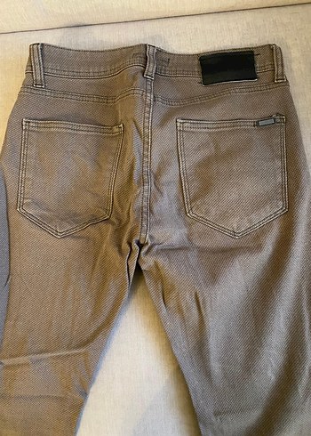 Düğmeli Erkek Kahverengi Denim Pantolon - Görsel 2