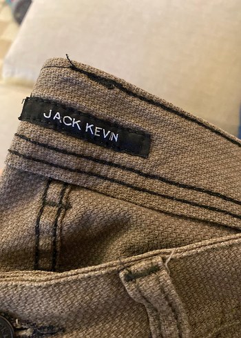 Düğmeli Erkek Kahverengi Denim Pantolon - Görsel 3