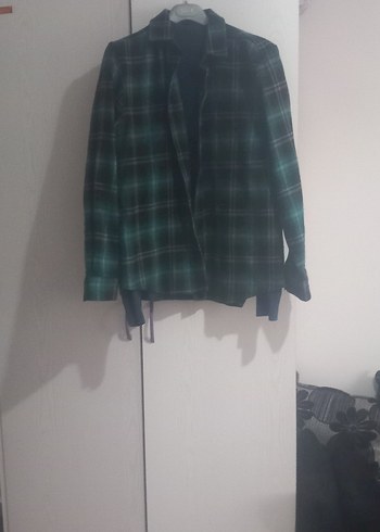 Düğmeli Yeşil erkek kışlık Gömlek - Görsel 2