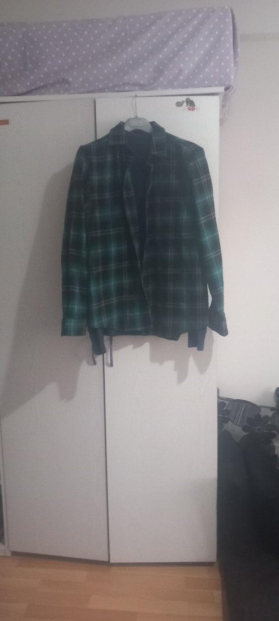 Düğmeli Yeşil erkek kışlık Gömlek - Görsel 2