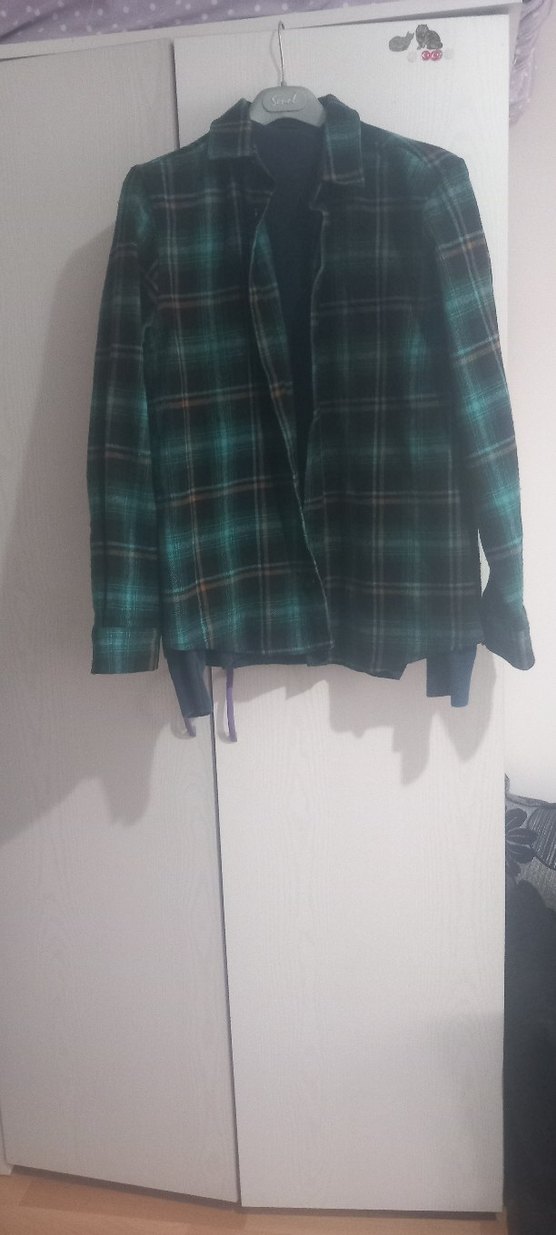 Düğmeli Yeşil erkek kışlık Gömlek - Görsel 3