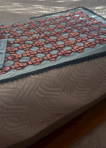 Bohem Tarzı Turuncu Siyah El İşi Örgü bebek battaniyesi - Görsel 8