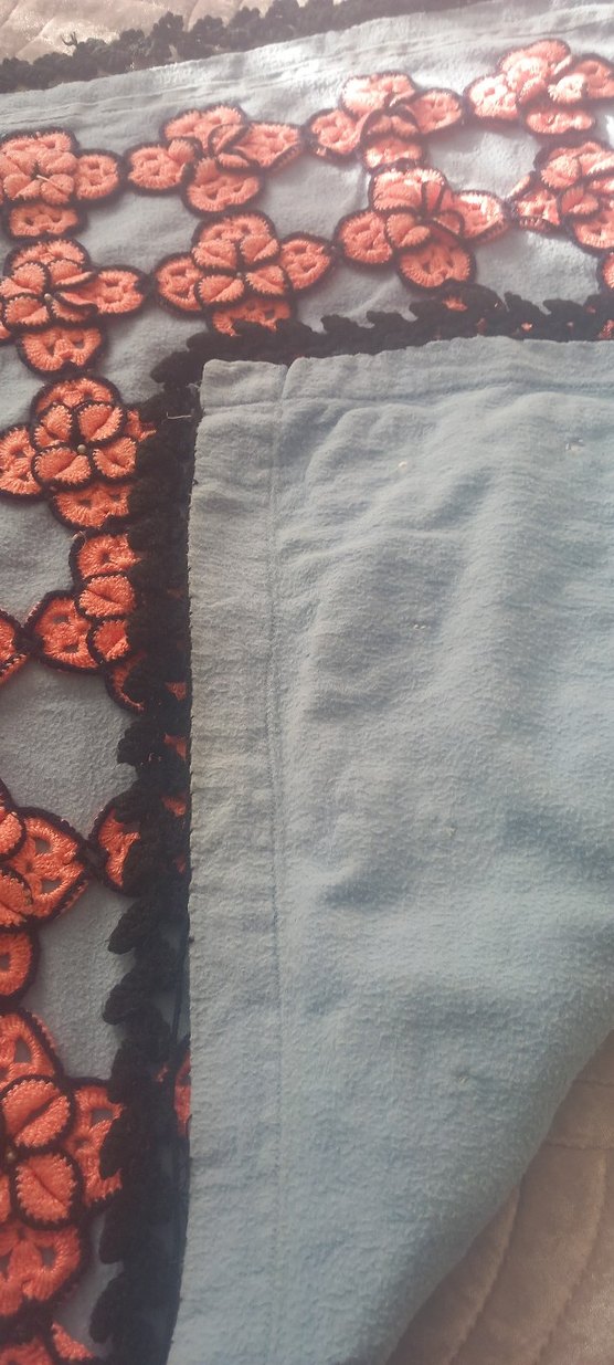 Bohem Tarzı Turuncu Siyah El İşi Örgü bebek battaniyesi - Görsel 5